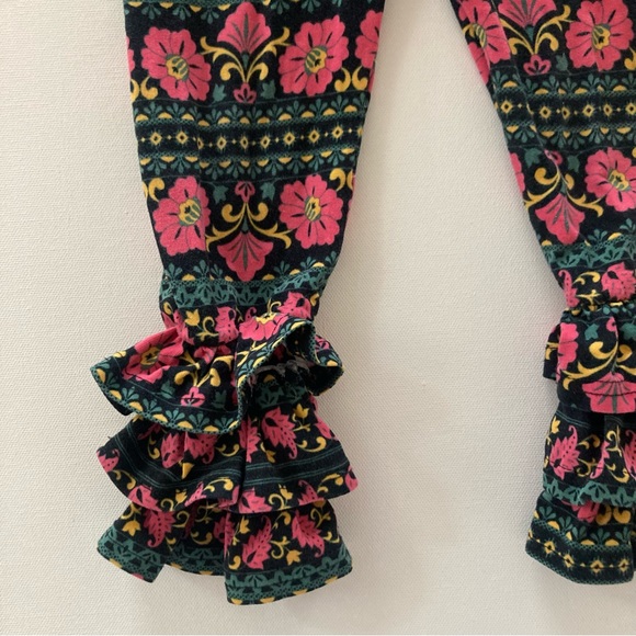 Matilda Jane Toddler Girl 2T Floral Pink Black Pants Leggings Ruffled - Picture 3 of 6
